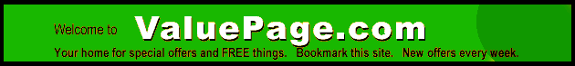 Valuepage 1001 Free Things - Special Offers, Cool Links and Free Gifts